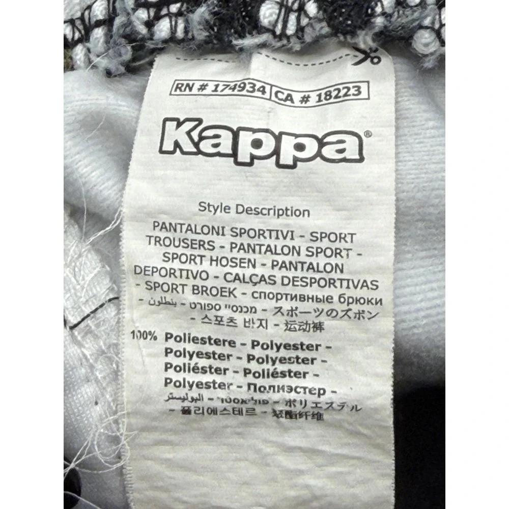 Kappa‎ Pants Mens S Black Track Pants Slim Tapered Side Stripe Tear Away